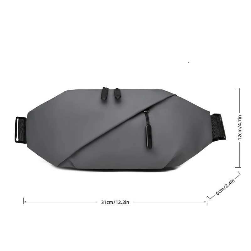 Mens Minimalist Waist Bag Made of PU Fabric Suitable for Outdoor Sports Waist Bags Daily Shoulder Bags Casual Crossbody BagT251128