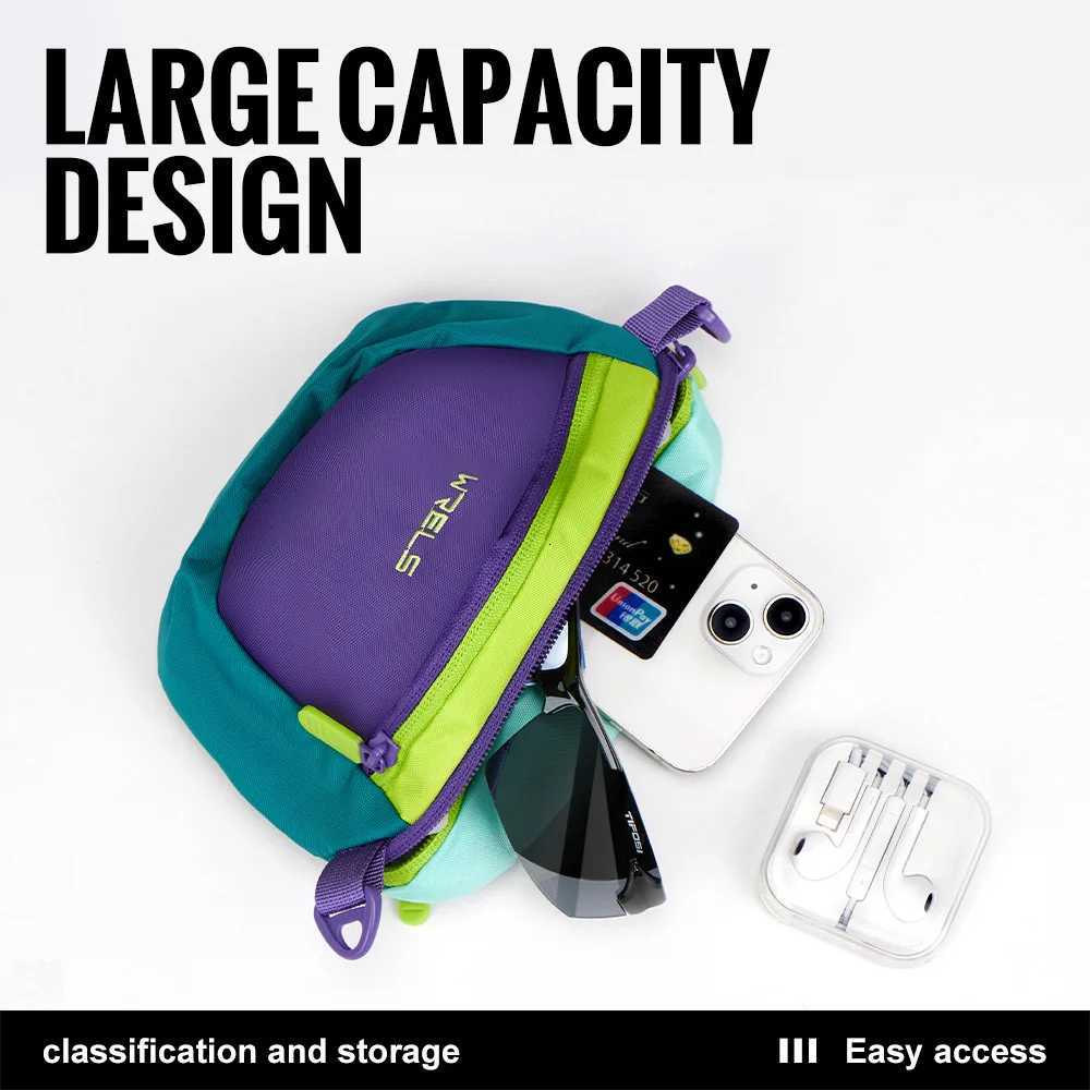 WRELS Casual Crossbody Bag Sports Travel Shoulder Bag Large Capacity Adjustable Fanny Pack Multi function Outdoor Hiking WalkingT251128