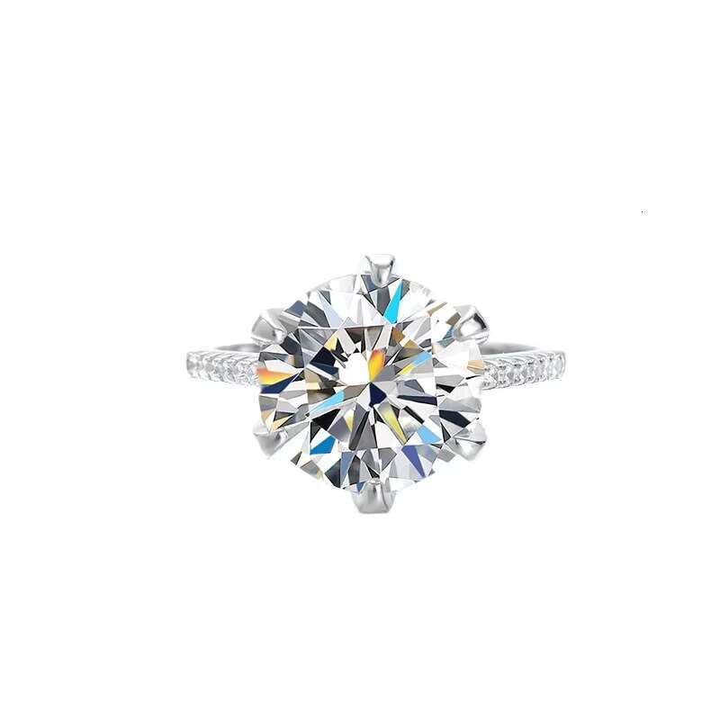 Custom High Quality Engagement Wedding Ring Light Luxury 925 Sterling Silver 10CT Moissanite Diamond Ring for Women Gift Jewelry