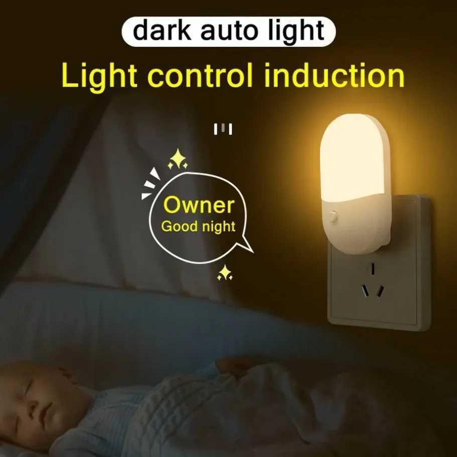 LED Night Light Sensor Lighting Mini EU/US Plug Night light Lamp For Children Room Bedroom Lights Christmas Plug Night Lamp M251128