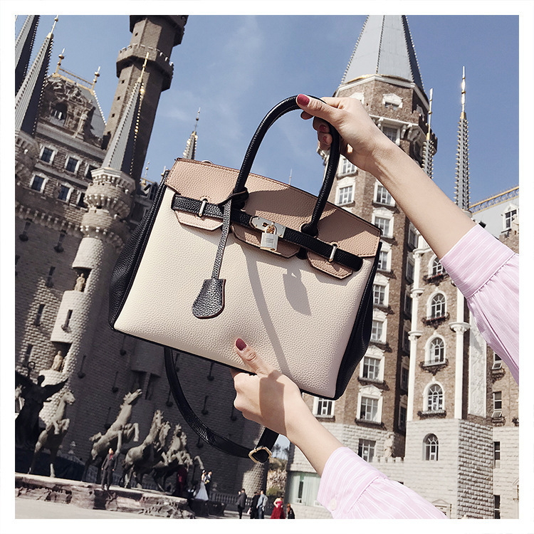 Designer 2025S new bags lychee pattern fashion handbag large shoulder bride Kelly women bag