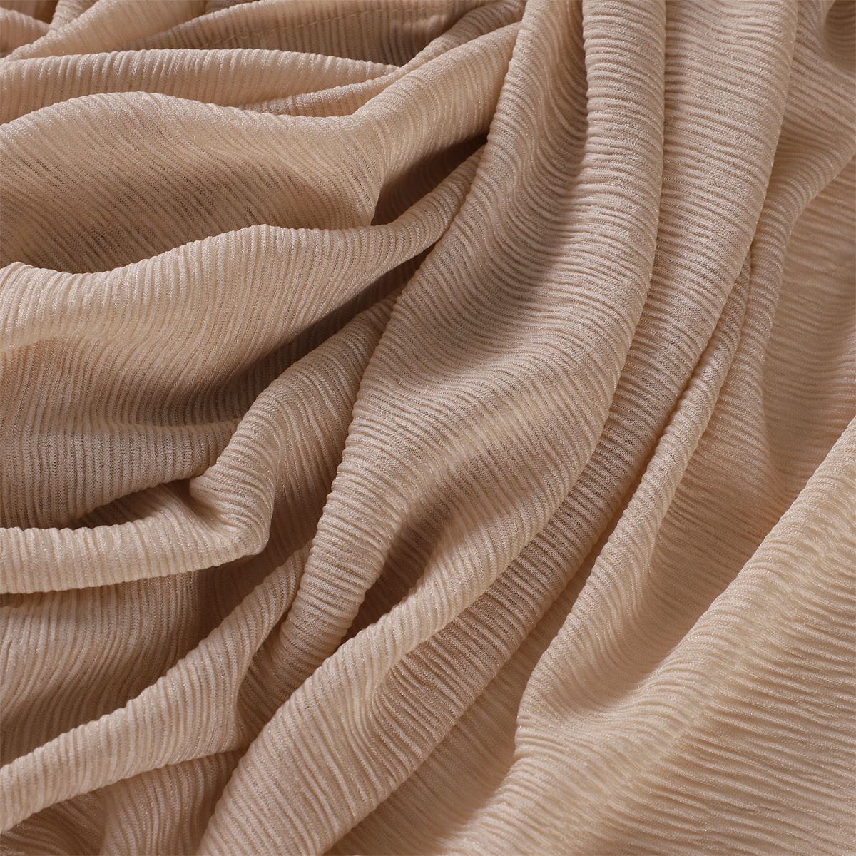 K547 Cross-border new women's soft solid color elastic breathable wrinkled jersey pleated head scarf hijab scarf