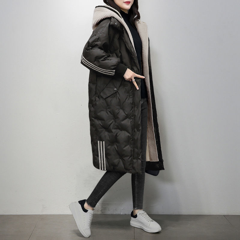 2023 New Womens Down Jacket Mid-Length Thickened Korean Style Loose Fashion White Duck Down Womens Winter Coat Trendy 211221