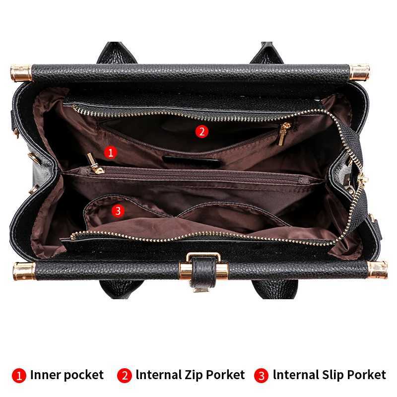 Aidrani Trendy womens handbag with crocodile pattern on the surface black cowhide large bag K251128