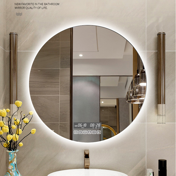 60CM Round Smart Decorative Mirror 3 Color Adjustable Backlight With LED Bathroom Mirror for Hotel and Home Use