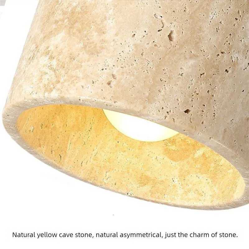 Yellow cave stone Japanese-style wabi-sabi bedroom bedside wall lamp retro homestay study rotatable wall lamp with switch for M251128
