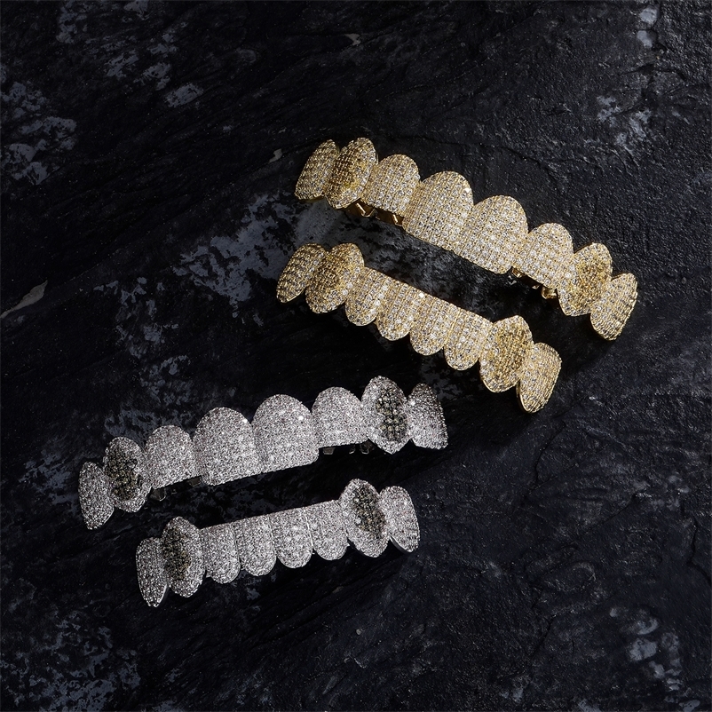 RACHELZ Iced Out CZ Stone Dollars Teeth Gold Silver Color Cubic Zircon Tooth Caps For Women Men Jewelry 250427