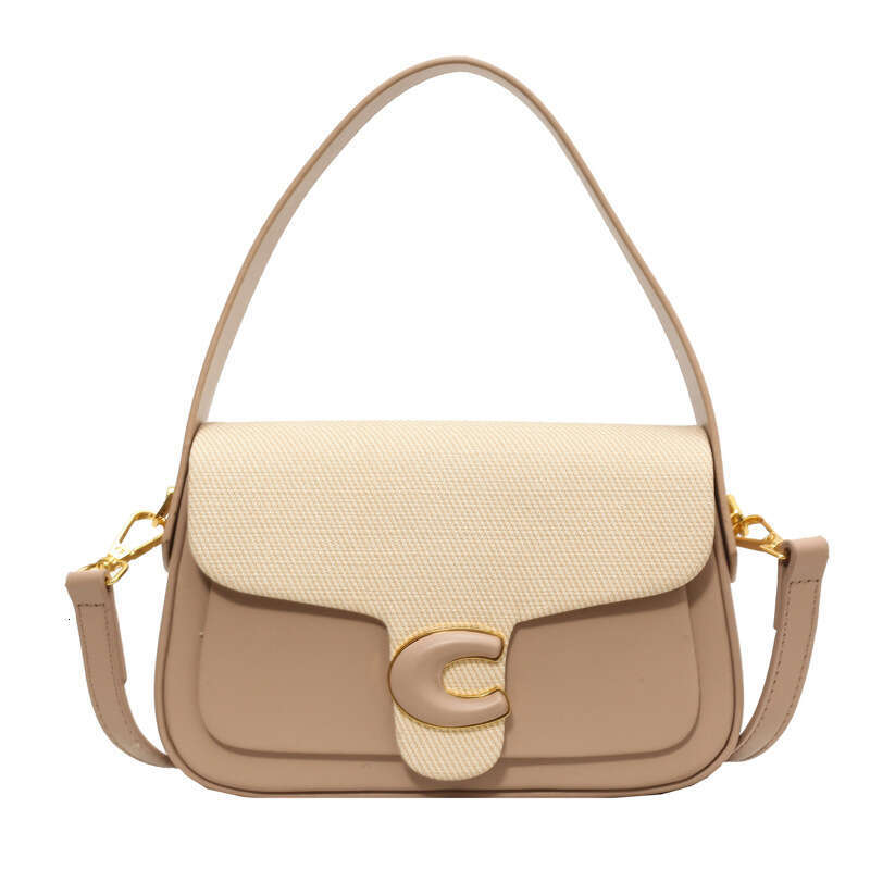Women' new design, light luxury Korean version, personalized splicing, contrasting color underarm bag, handbag