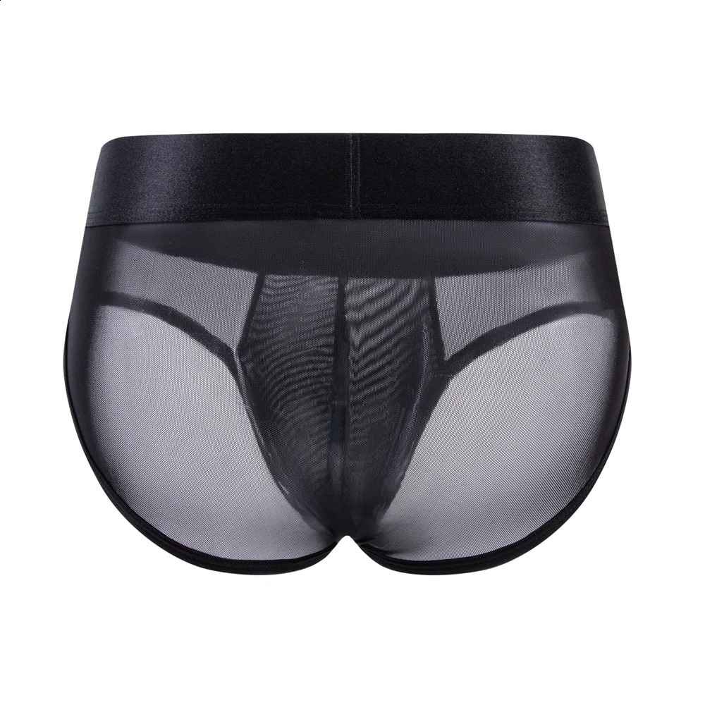 Breathable mens anti slip bikini athlete shorts underwear sexy transparent mesh ice silk 250420m