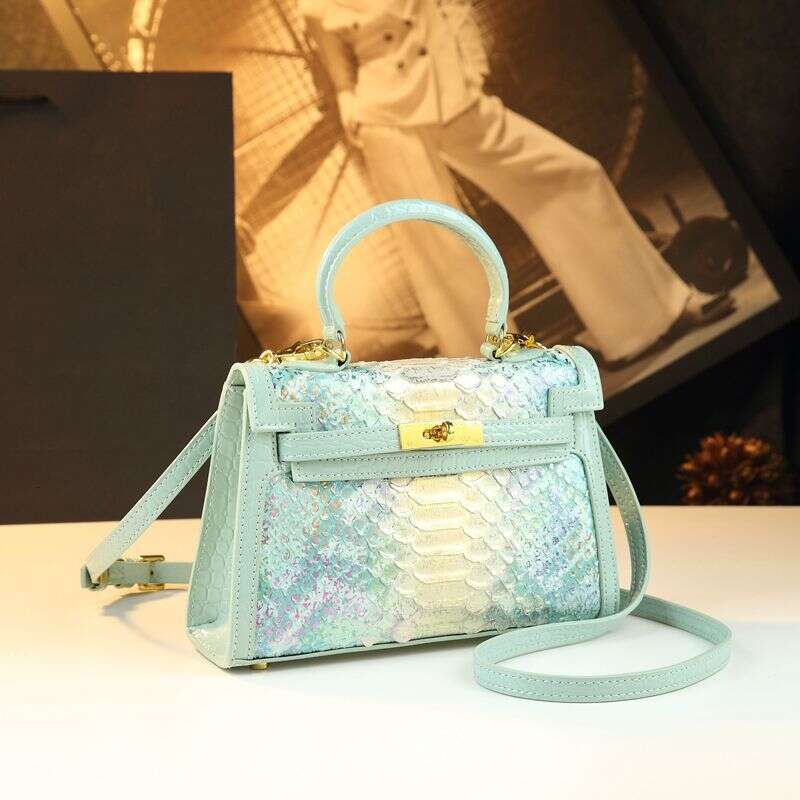 Cross-Border Hot Sale New Snake Pattern Kelly Fashion Versatile Elegant Handbag Shoulder High-Quality Texture Bag for Women