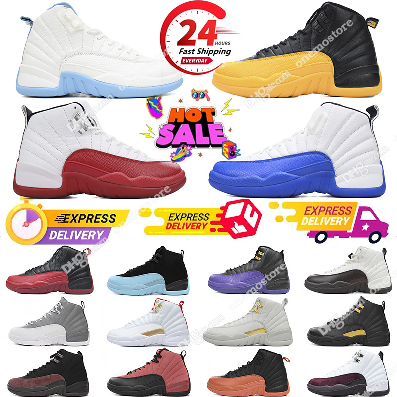 Outdoor Shoes 12s Designer Cherry Mens 12 Basketball Shoes Red Taxi Playoffs Fieled Purple Brilliant Orange Wolf Grey Flu Game Royalty Sport Sneakers