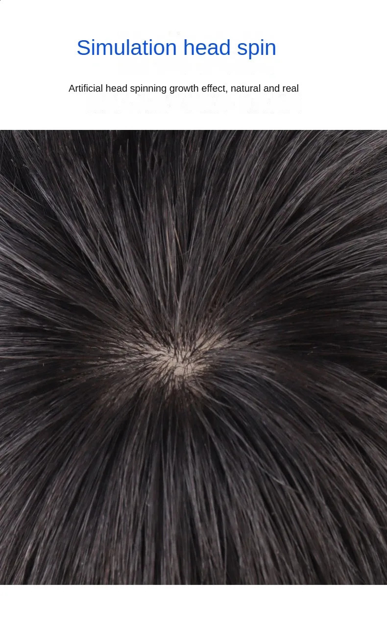 Clips on Mens Hair Wig Male Human Hair Toupee for Men Topper Real Hair Wig Replacement Block Overhead Natural Mens Wig Piece 250428