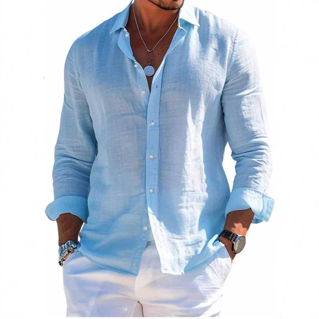 2025 Autumn Winter Mens Thermal Fleece Long Sleeve V Neck solid color Button Casual Polo ShirtW251128