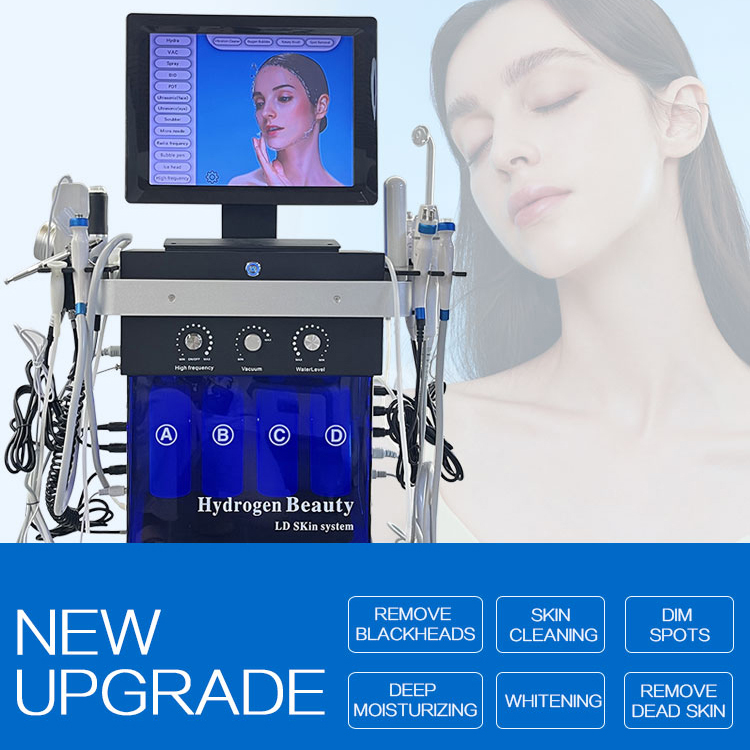 New Model 18 in 1 Microdermabrasion Hydra Upgrade Skin Cleansing Whitening Pigment Remove H2O2 Dermabrasion Oxygen Jet Face Smooth H2O2 Beauty Machine