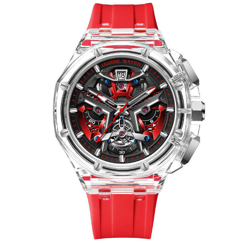 Men's watch - High-end three-dimensional hollow engraving luminous waterproof quartz men's watch J251128