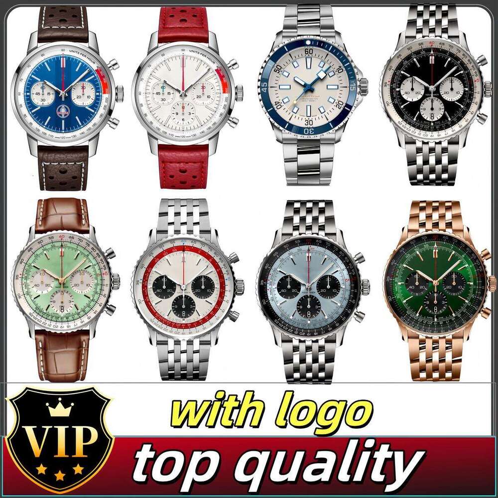 Breitlngn watch Designer Watch Factory Mens Watch Super Quality Navitime Chronograph Blue Dial Leather Bands Watches Movement Mechanical Automatl 4c0
