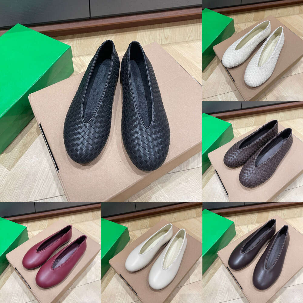 top Luxury mary jane designer loafer High quality Classic Round-toe Weaving genuine Leather Loafer Flat heel dress slip on womens Vacation Driving Walking shoes