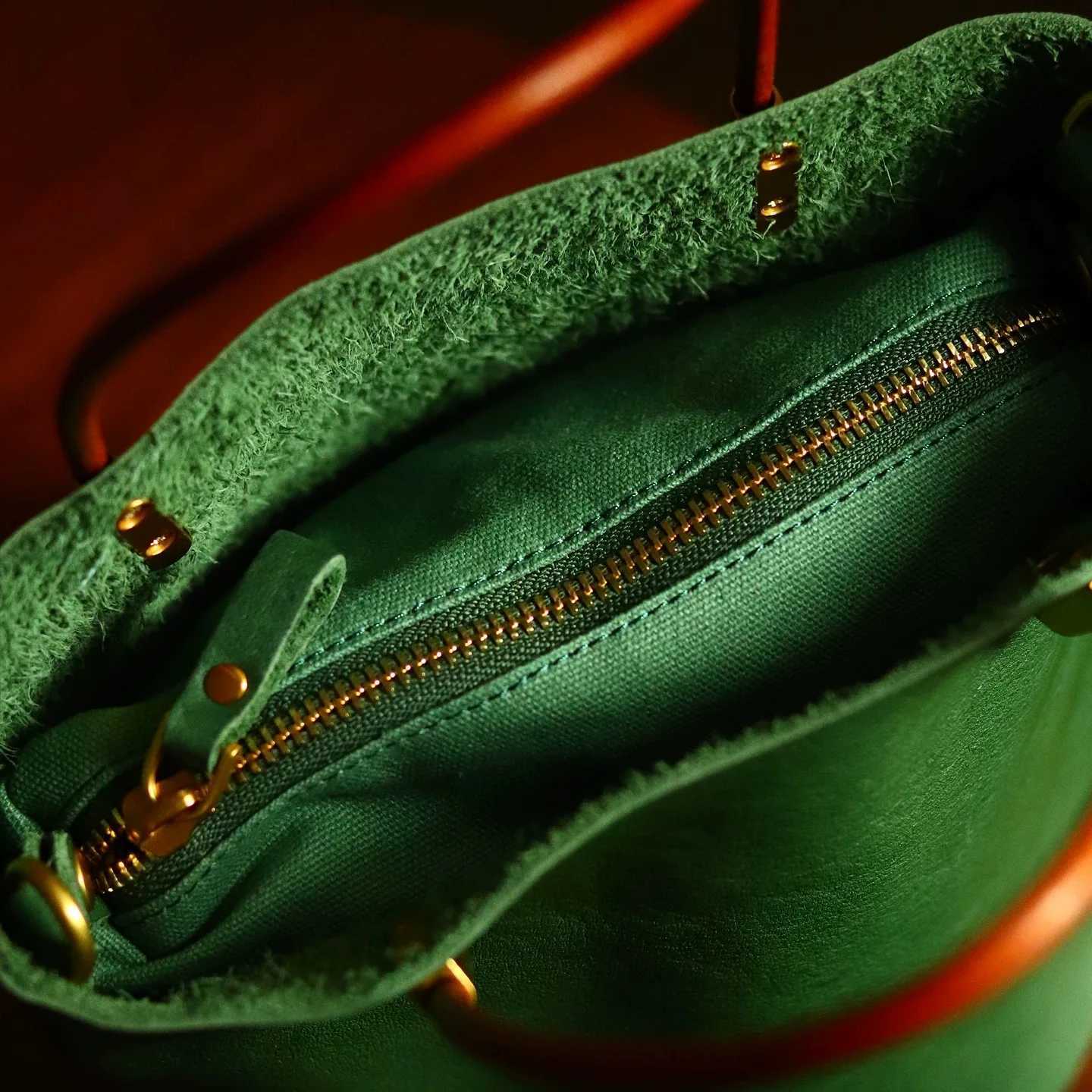 Designer Wens Green Handbag Solid Pu Leather Bucket Bags Large Capacity Fem Daily Shopping Cposite Pack Cmuting Crossbody Bag Y251127