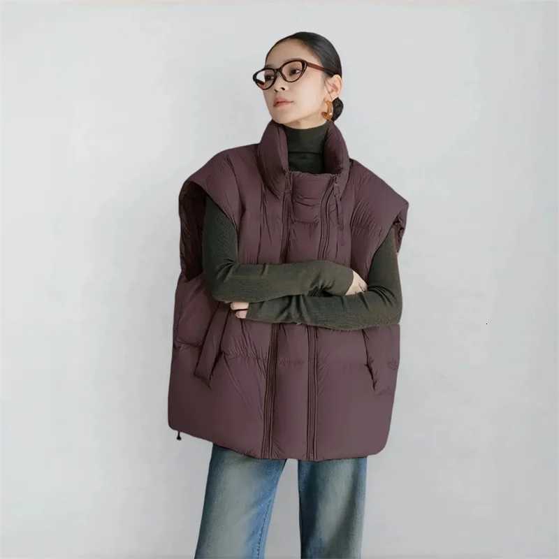 Explosions Down Cotton-Padded Vest Coat Womens Parkas Autumn Winter 2025 New Sleeveless Jacket Ladies Short Waistcoat OuterwearT251128