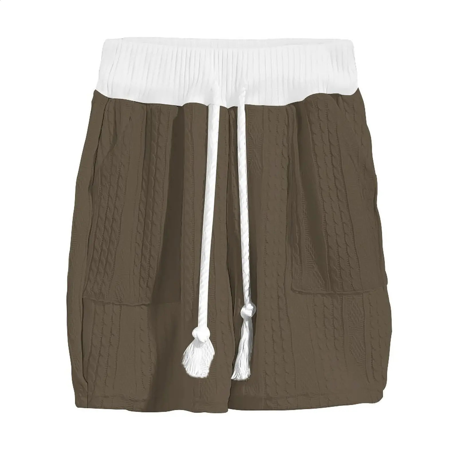 summer mens loose casual sportswear high-quality jacquard V-neck short sleeved two-piece mens clothing 250422