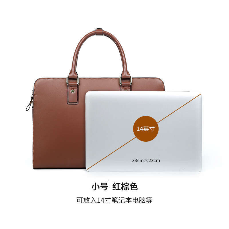 Luxury Bag Designer New Genuine Leather Two Layer Cowhide Laptop Bag Business Briefcase Horizontal Large Capacity Men S Handbag