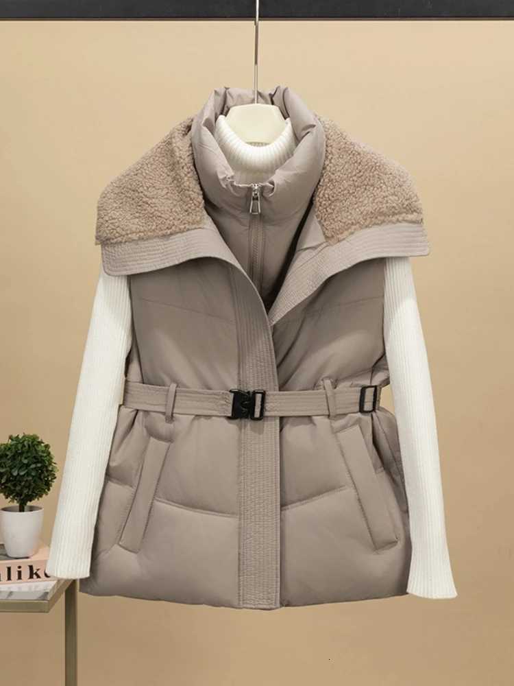 New Womens Quilted Puffer Vest Thicken Warm Winter Hooded Coat Solid Color Sleeveless Padded Outwear Cropped Button Zip Up CoatT251128