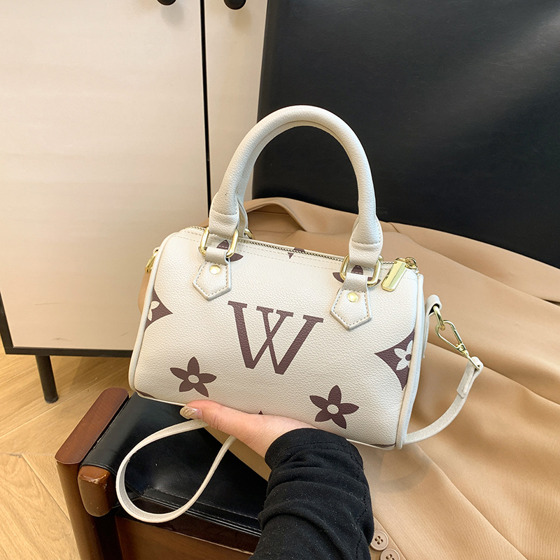 Trendy 2025 Retro Monogram Print Crossbody Bag - Womens Fashion Square Shoulder Purse with Premium Floral Patterns, Multi-Functional Day-to-Night Hand
