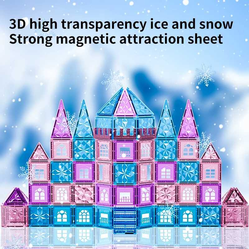 Kids Toys Magnetic Tiles Frozen Set Classroom Essentials Toddler Magnet Building Toys Preschool Montessori Learning Games for Y251128