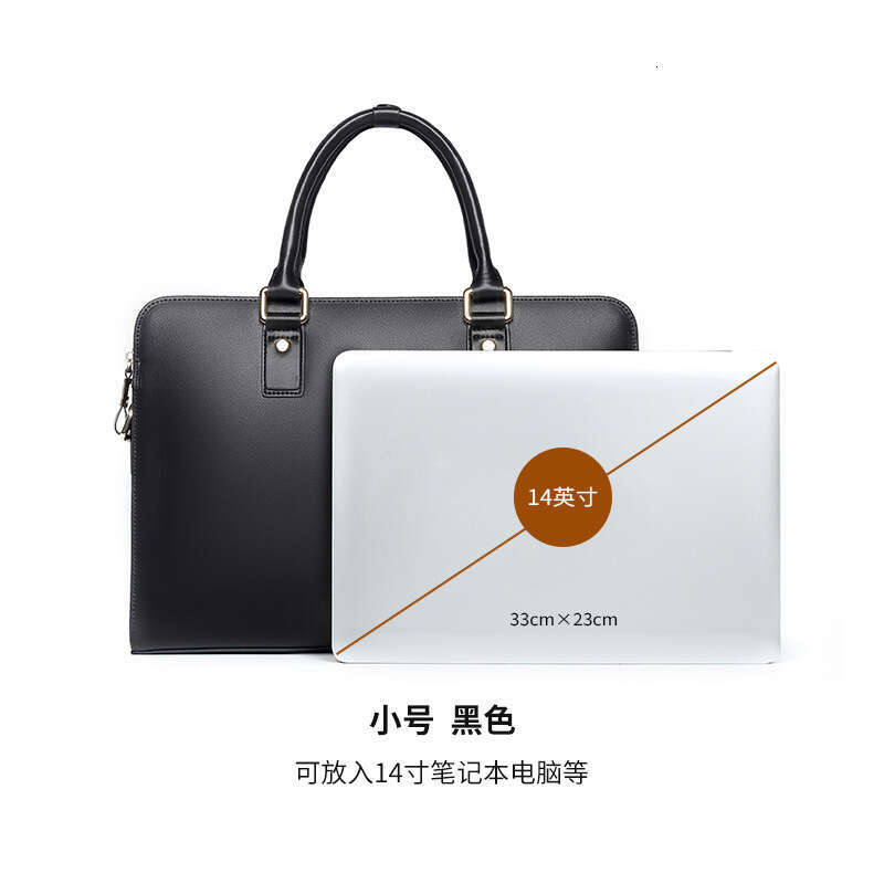 Luxury Bag Designer New Genuine Leather Two Layer Cowhide Laptop Bag Business Briefcase Horizontal Large Capacity Men S Handbag