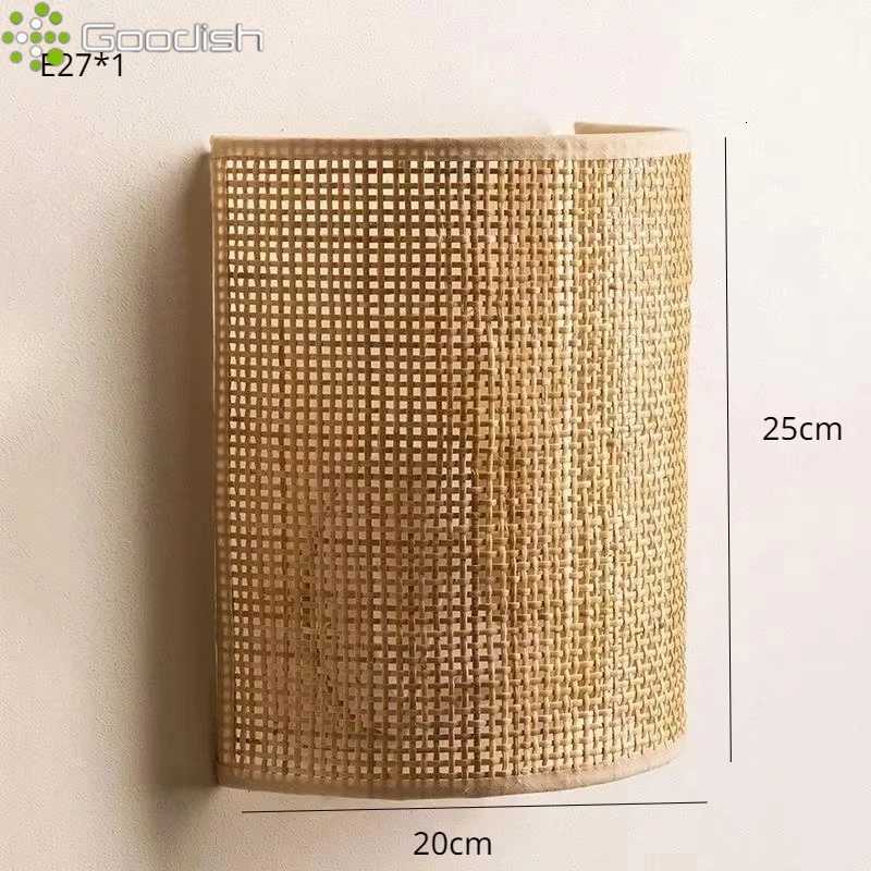 Modern Simplicity Wicker Ratten Hemp Rope Wall Weaving LED Wall Lamps Art Lights for Bedroom Home Decoration Chandelier M251128