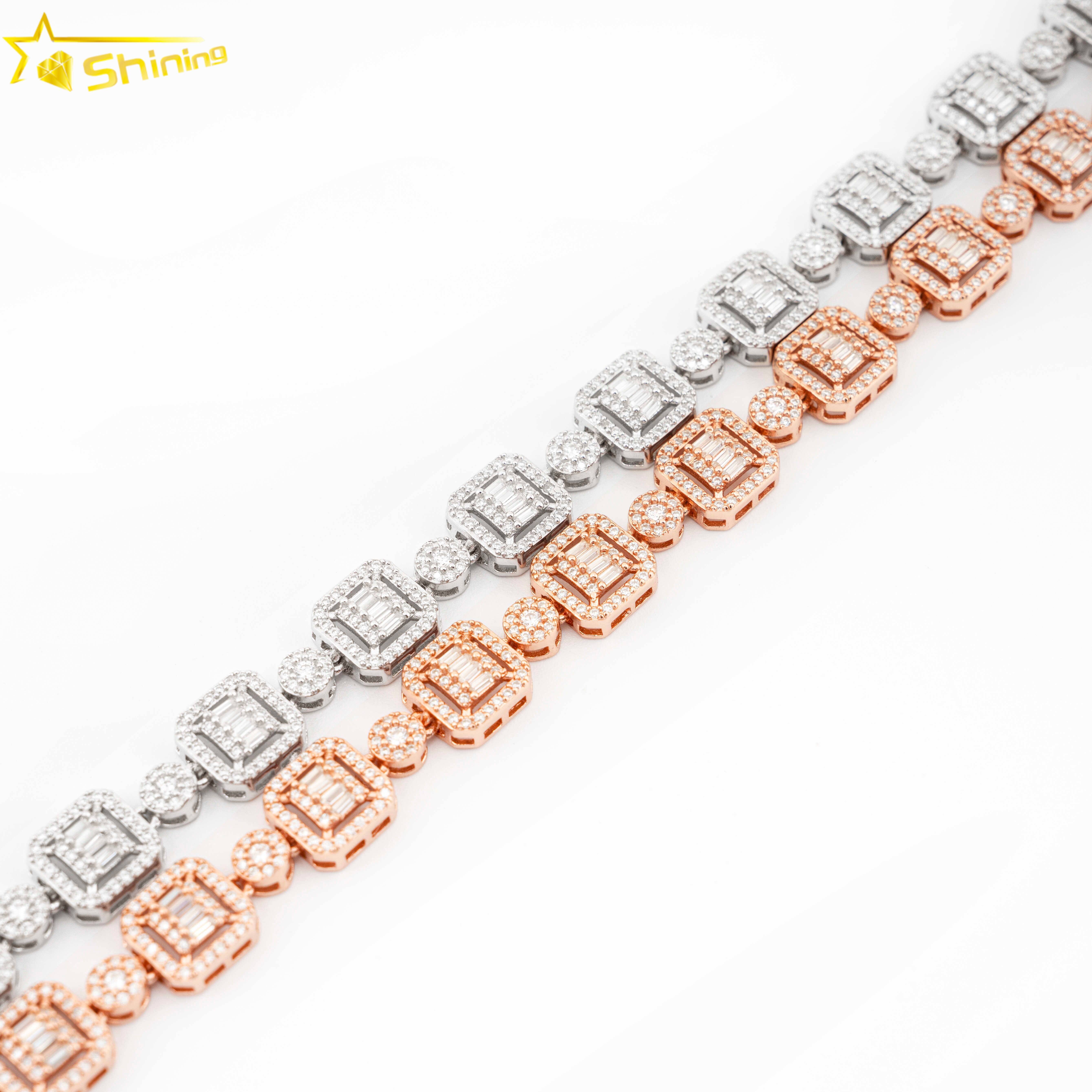 New Arrivals Hip Hop Iced Out Emerald Cut Moissanite Cuban Necklace for Women Men