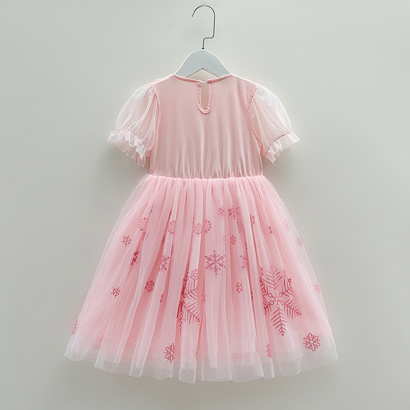 DISNEY kids designer clothes Frozen Elsa princess toddler designer clothes Baby cotton short-sleeved dress children summer girl clothes.