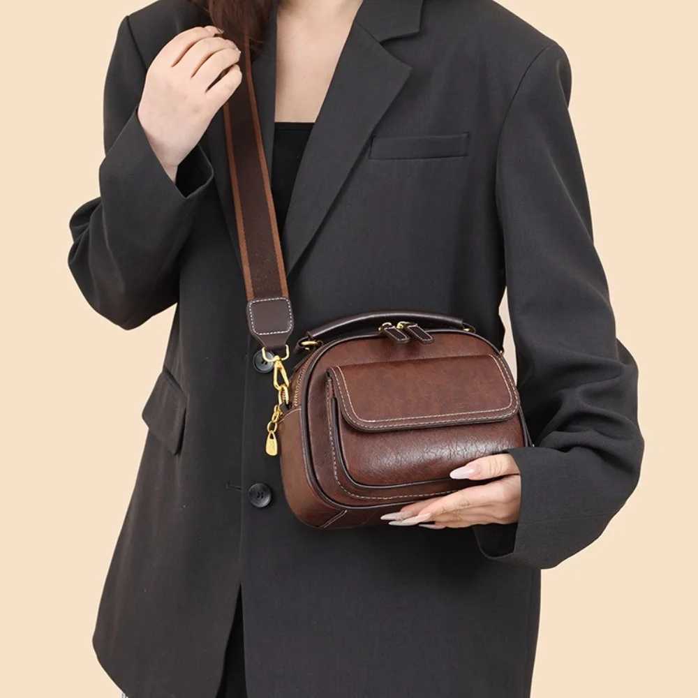 Versatile Retro Women Shoulder Bag PU Leather Large Capacity Messenger Handbag Luxury Cosmetic Bag K251128