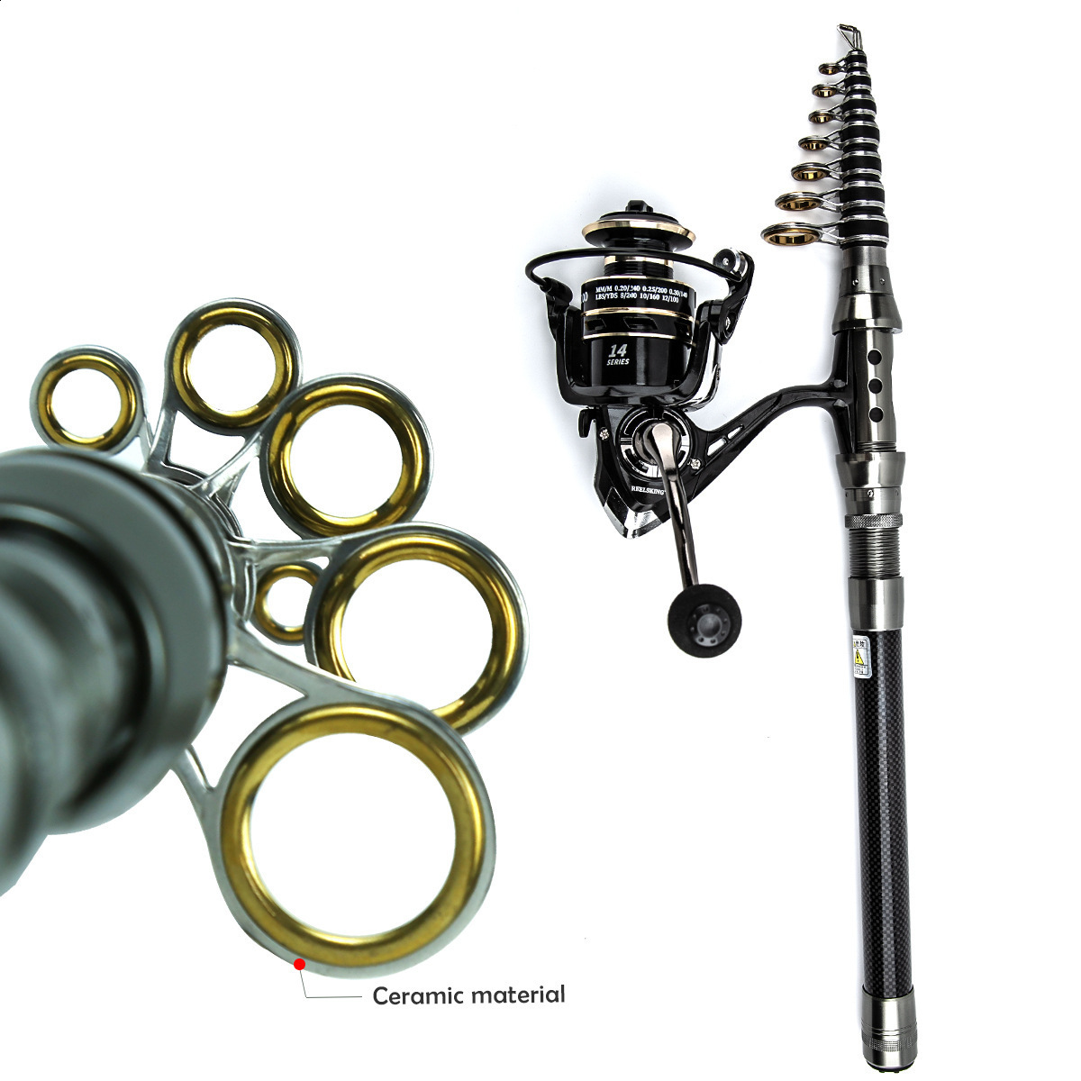 Fishing Accessories Spinning Rod Combo 15m24m Carbon Fiber and 20003000 Reel Telescopic Pole Kit Pesca 231213