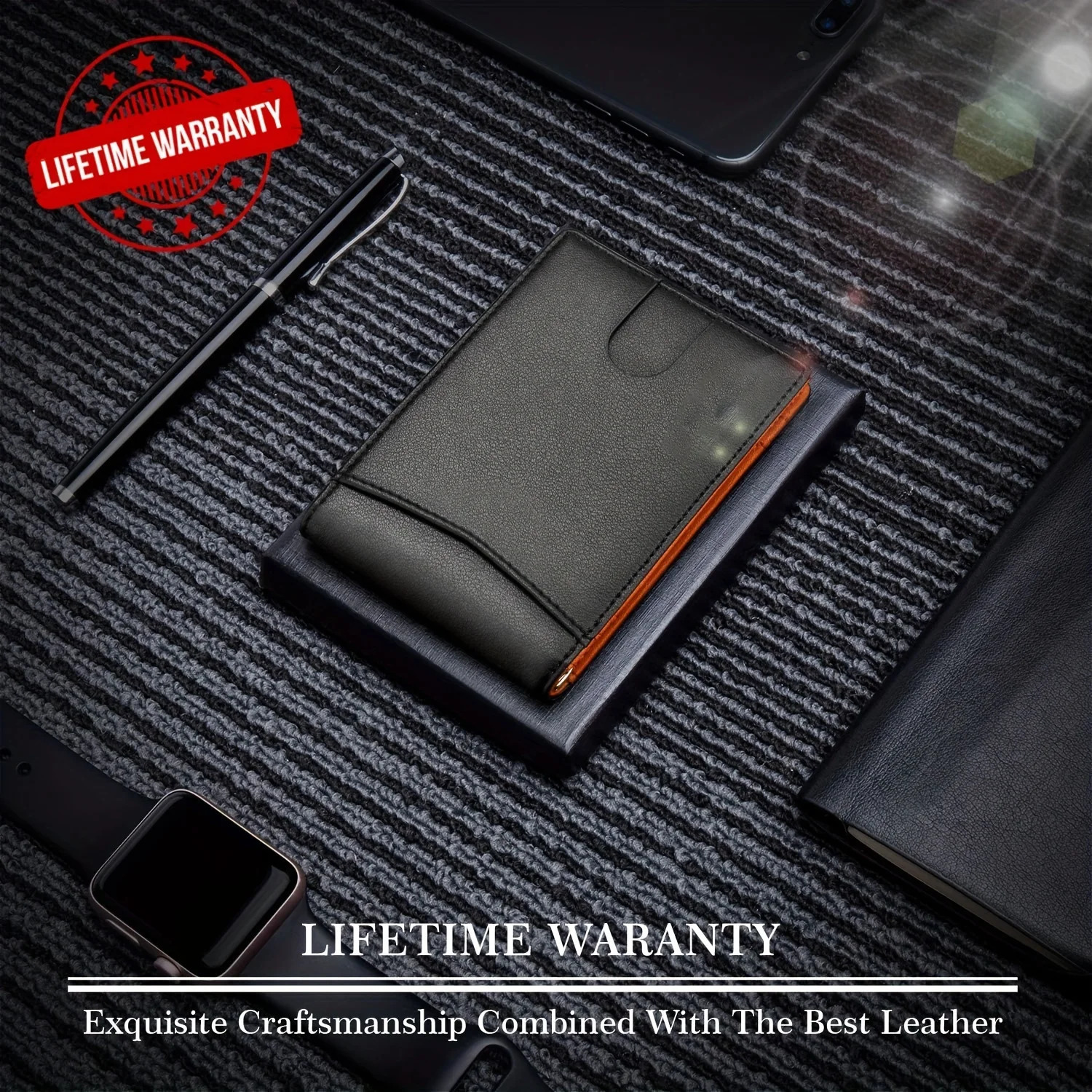 PU leather ultrathin smart wallet for men with credit card holder mini RFID blocking mens thin 250418