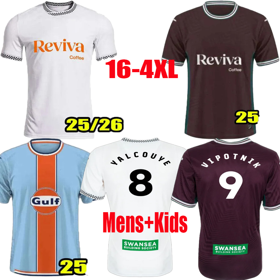 25 26 Swanseas City soccer jerseys CABANGO TYMON FRANCO CULLEN COOPER VIPOTNIK 2025 2026 RONALD EOM home away GINNELLY football Shirts