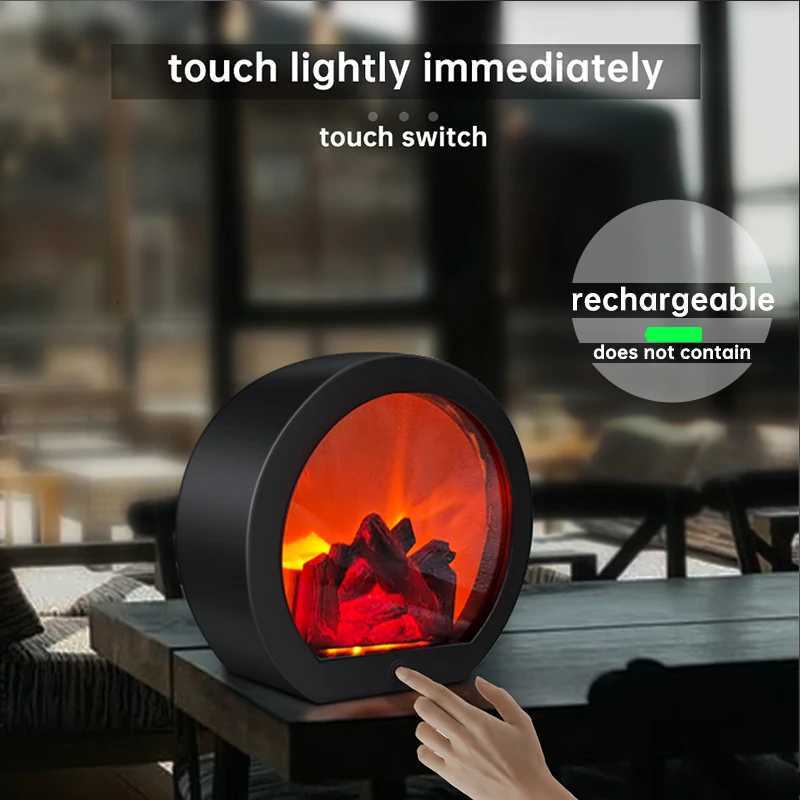 Fireplace Decorative Lantern Night Light For Party Christmas Holiday LED Simulation Log Flame Effect Home Gift Decor Lighting M251128