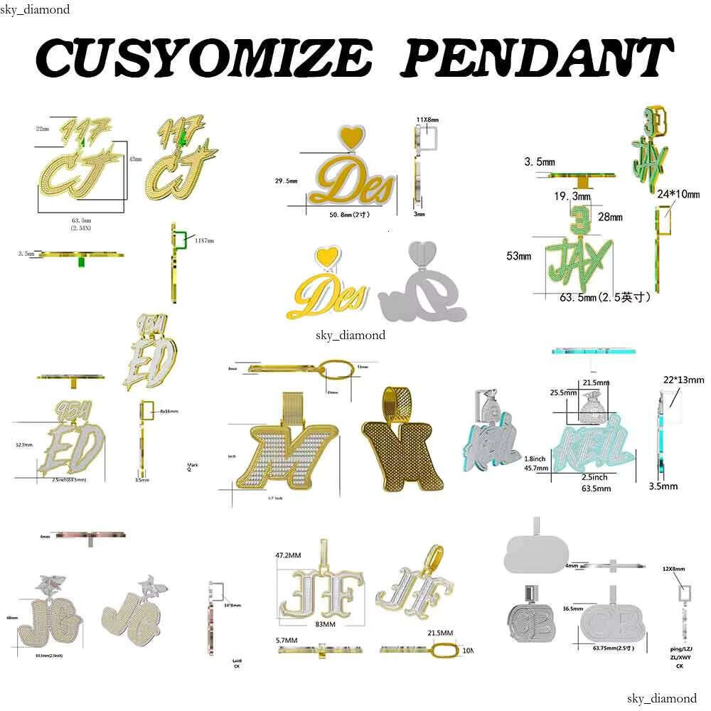 Fully Iced Out Letter Hip Hop Bling Dia Initial J Sier Custom VVS Moissanite Pendant