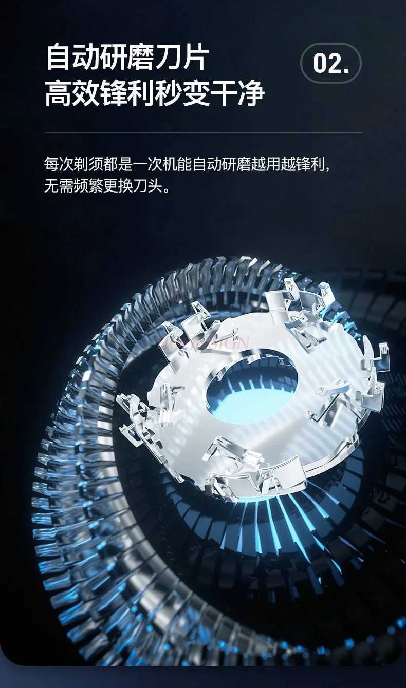 Electric Shaver Razor Men Type-C Rechargeable Shaving Beard Machine Intelligent Control Travel Lock 100 New C251128