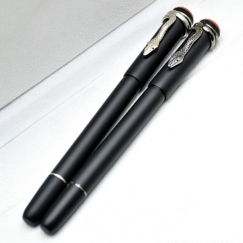 High Quality Heritage Collection Black Metal Rollerball Pen Ballpoint Pen Special Design Snake Clip Office School Writing Ink Fountain Pens