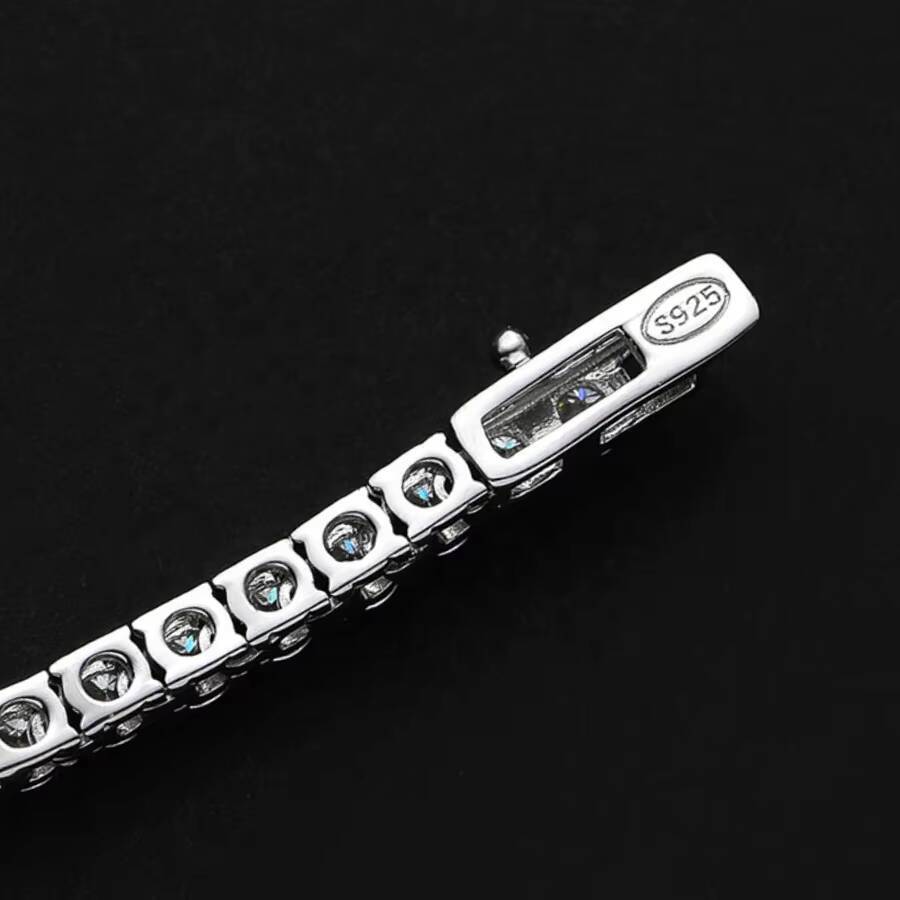 Fine Jewelry Hip Hop Iced Out 3mm to 5mm D Color White VVS Moissanite Tennis Chain Necklace 925 Sterling Silver Women Men Gift