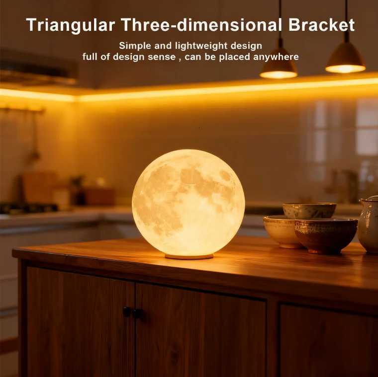 3D 8cm Wireless Moon Lamp Night Light Small Gift for All Occasions This 3D wireless moon lamp serves as a wonderful night light M251128