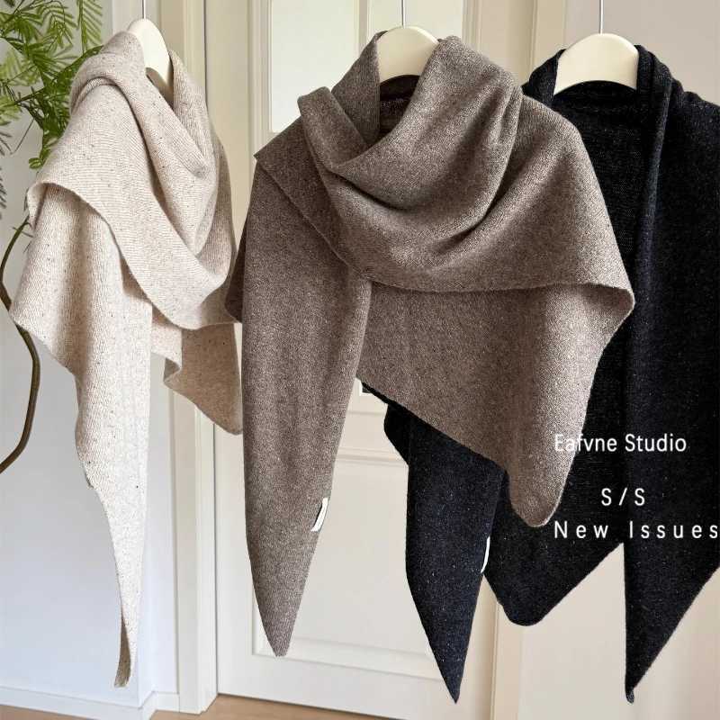 Janese 100 Wool Long Triangle Scaf Elegant Oversized Women Big Shl Knited Scarves Popular trip Party Scarf 180cmXJ251128