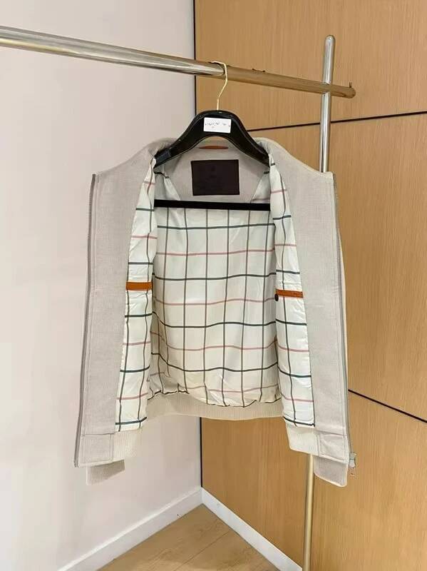 Italian LP Men's Clothing Splicing Knitted Old Money Wind 25 Autumn And Winter Cotton Stand-Up Collar Casual Simple Jacket