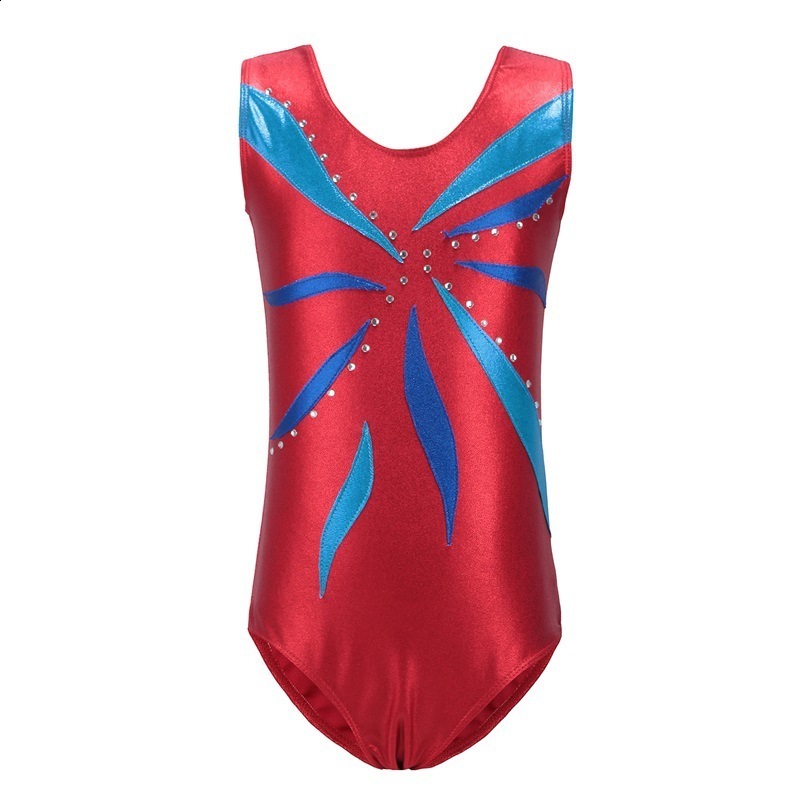 New childrens/adult vest gymnastics uniform dance costume performance costume jumpsuit multi-color diamond studded lace