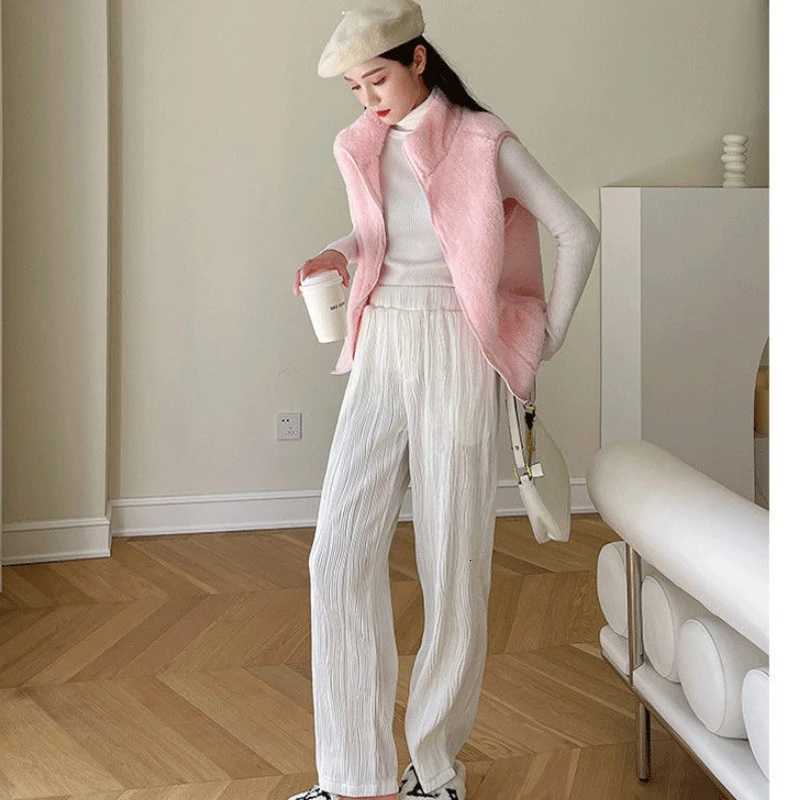 Fleece Vest Tank Tops Women Autumn Winter Zipper Sweatshirt Sleeveless Jacket Cardigan Warm Streetwear Waistcoats Cute NewT251128