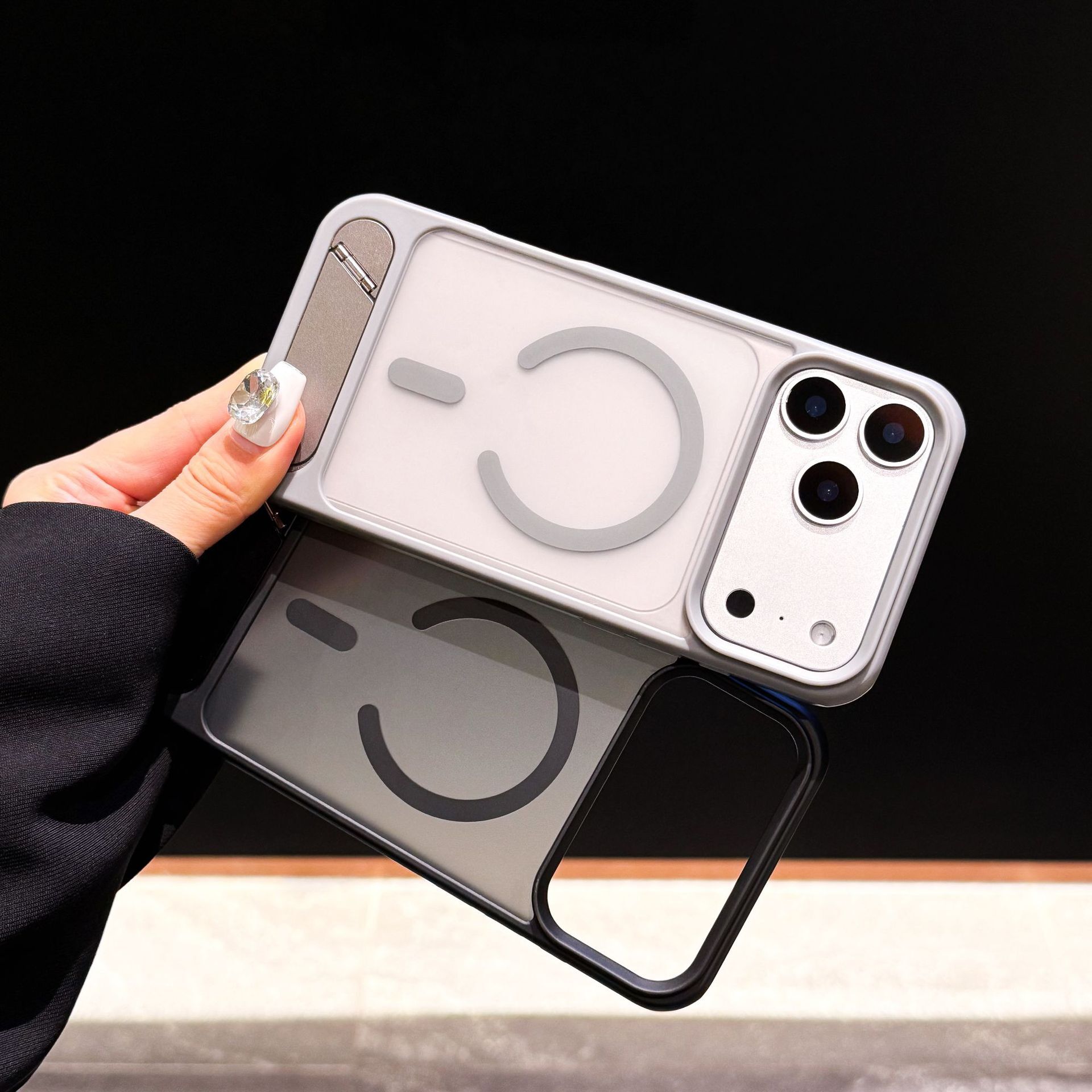 Slant Flip Stand Magnetic Phone Case Compatible iPhone 17 Pro Max Skin Feel Protective Cover iPhone 16/15