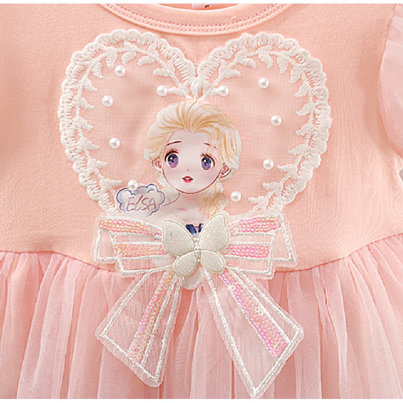 Disney birthday outfit dress princess dress beach dress children's designer clothing children's baby Elsa dress baby summer baby puffy dress