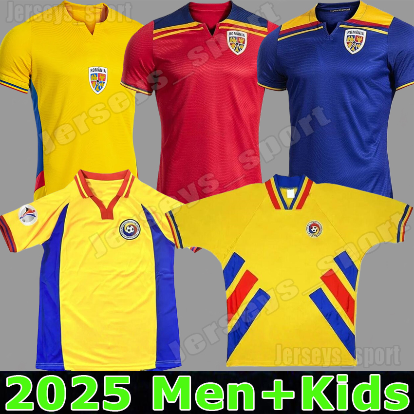 XXXL 4XL 2025 Romania national football team Soccer Jerseys Retro 1994 2000 Tricolor POPESCU 25 26 DRAGUS MITRITA BIRLIGEA Football Shirts Men Uniforms kids kits Set