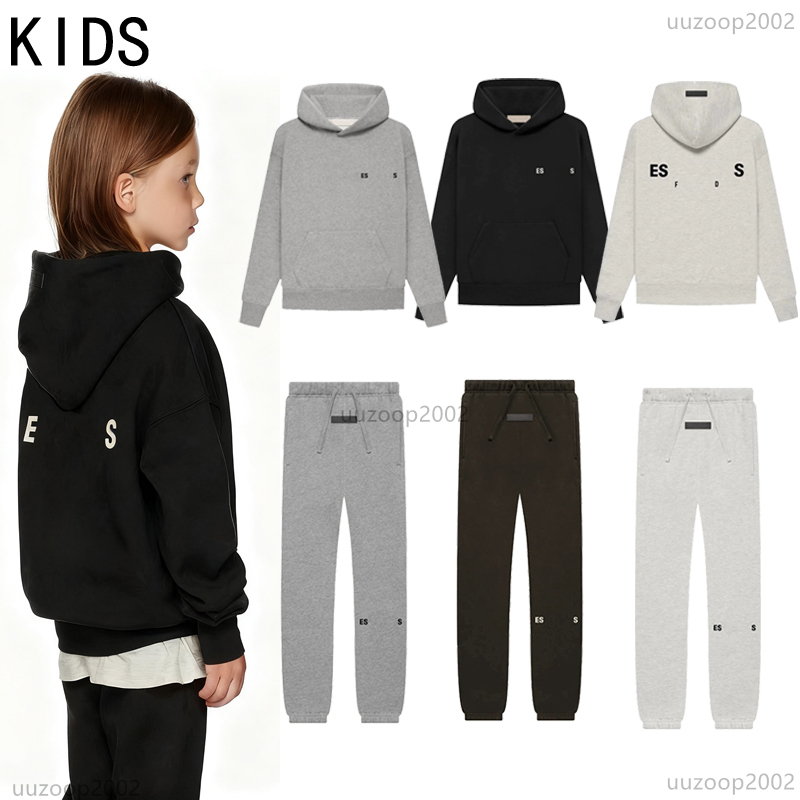 essential hoodie kids clothes boys girls designer hoody pant set children tracksuit pullover hooded pull sweater sweatpant for hip hop skateboard